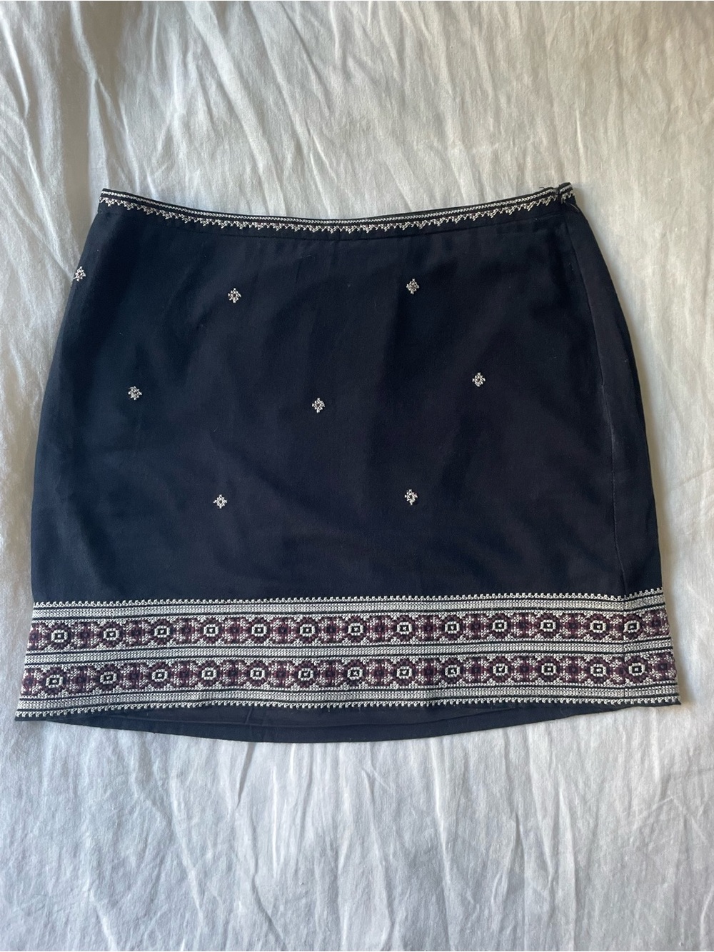 Madewell Black Embroidered Mini Skirt